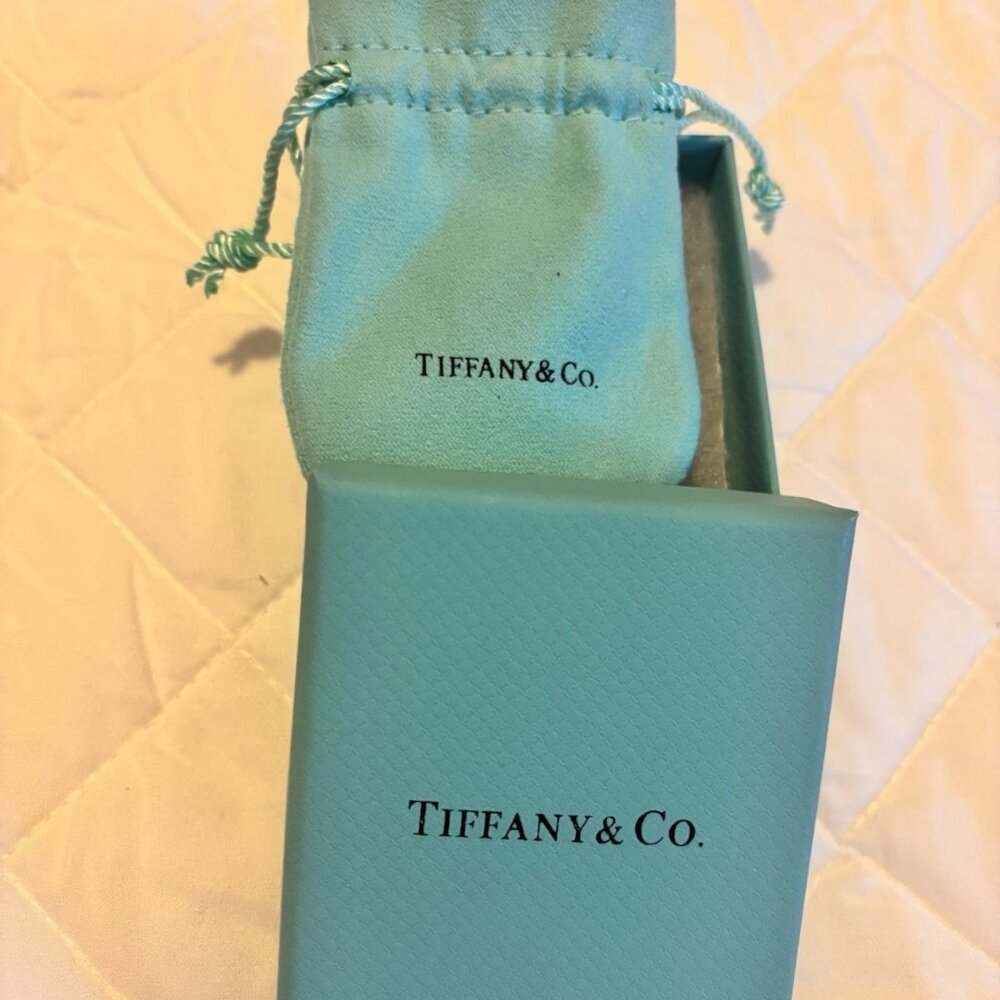 Tiffany & Co Empty 3.75" x 3" x 1.5" Blue Gift Box/Travel Pouch 2pc set